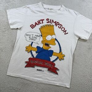 Vintage Bart Simpson T-Shirt Mens Medium Don't Have A Cow Single Stitch Tee USA